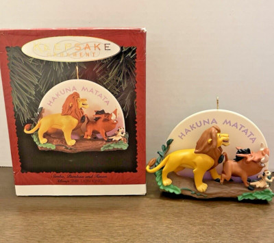 Hallmark Keepsake Christmas Ornament Hakuna Matata Simba Pumbaa Timon Lion King