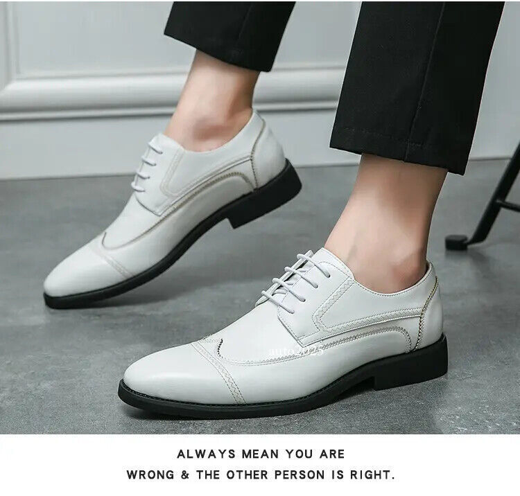 SAOLA Scarpe eleganti uomo punta ala ecopelle stringate formali business punta retrò