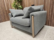 Eloise Retro Modern Loveseat In Grey Fabric RRP-£1315