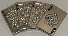 4 Aces Belt Buckle Poker Playing Card Gambling Gambler Lucky Casino Win Holdom