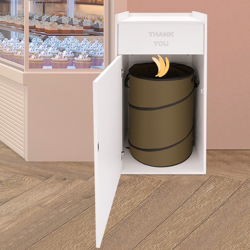 Trash Can Commercial Trash Can Trash Can Cabinet Garbage Collection Container - Picture 2 of 12