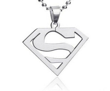 Superman Logo Necklace Silver DC Comics Licensed 24" Superhero Justice League