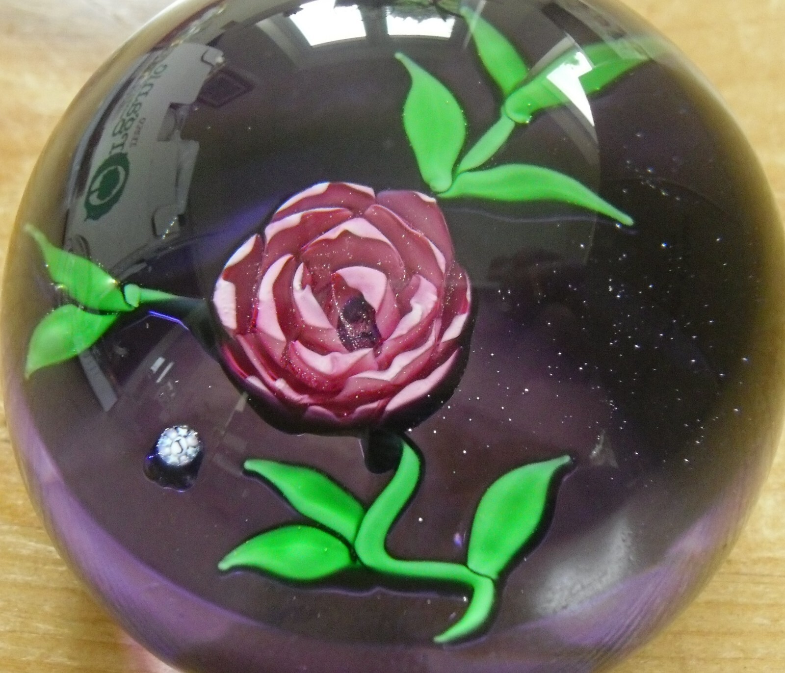 Jay Glass(John Deacons) Rose Sprig Paperweight >2 1/4" eBay