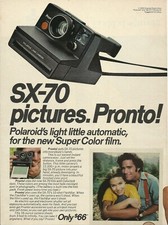 1976 Polaroid Camera SX-70 Pronto vintage print ad 70's advertisement