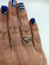 Stunning Sterling Silver 925 Dainty Cocktail Ring Clear Cz Stone Ring 140