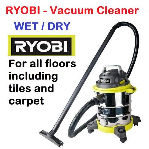 Ryobi 20L Wet Dry Vacuum Cleaner Multifunction Stainless Steel Heavy