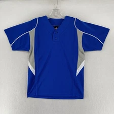 Alleson Youth Baseball Jersey Size Medium Blue Gray Short sleeve