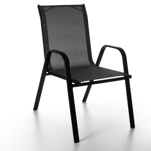 Stacking Textoline Chair Outdoor Bistro High Back Seating Restaurant Cafe - Picture 13 of 19