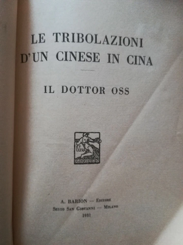 Libro Le tribolazioni di un Cinese in Cina (1931) Edizioni Barion - Immagine 3 di 3