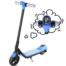 S4 Foldable Kid Electric Scooter 8.7mph 5Miles 110W Motor Bluetooth Speaker Blue