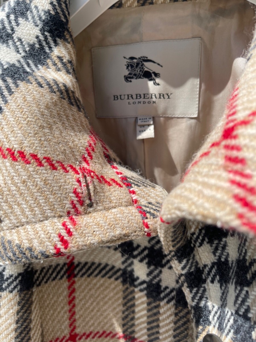 BURBERRY LONDON NOVA CHECK PLAID COAT JACKET WOOL MADE IN BURBERRY LONDON NOVA CHECK PLAID COAT JACKET WOOL MADE IN