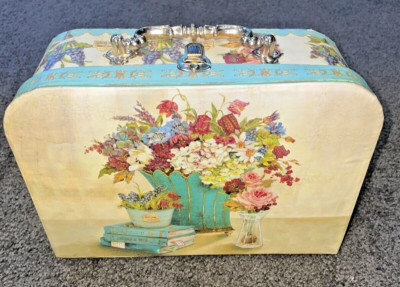 Tri-Coastal Kathryn White Flowered Box Purse/Vanity Storage Box W/ Metal Hdwr