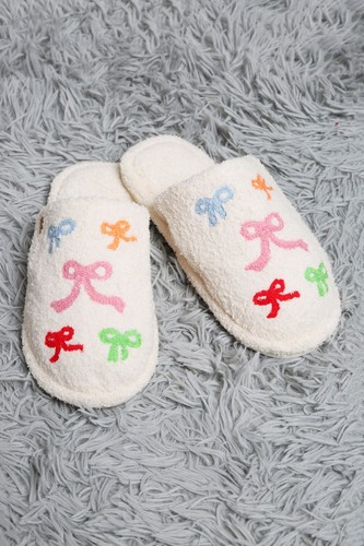 ComfyLuxe Multi-Colored Ribbon Pattern Embroidered Slippers - Picture 7 of 9