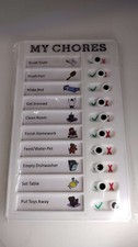 Checklist Board, Plastic Chore Chart to Do List Task Planner My Chore, White
