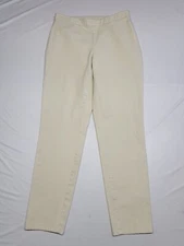 H Halston Womens Pants Pull On Ankle Sze 6 Comfort Waist Stretch Cream