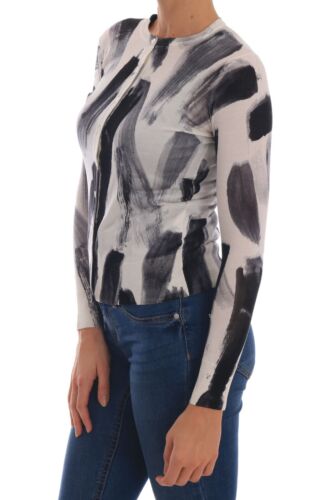 DOLCE & GABBANA Sweater Cardigan Lightweight Silk Paint Stroke IT38/US4/XS - Picture 2 of 10