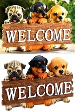 PUPPY DOGGIE "WELCOME" PLAQUE OR "WELCOME" SIGN   NIB