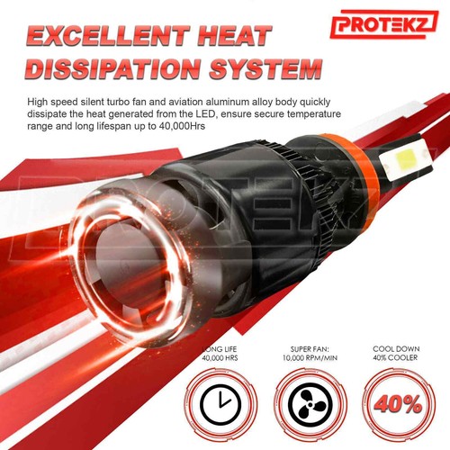 H13/9008 LED Headlight Bulbs 7200LM 6500K Cool White 400% Brightness Pack of 2 - Picture 6 of 12