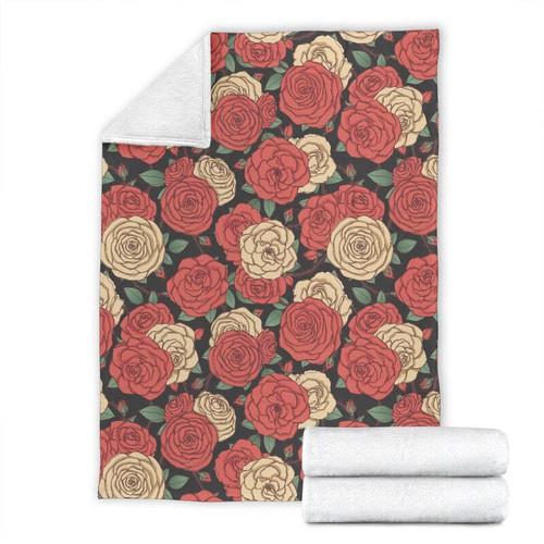 Camellia Pattern Print Design CM01 Fleece Blanket - Bild 4 von 10