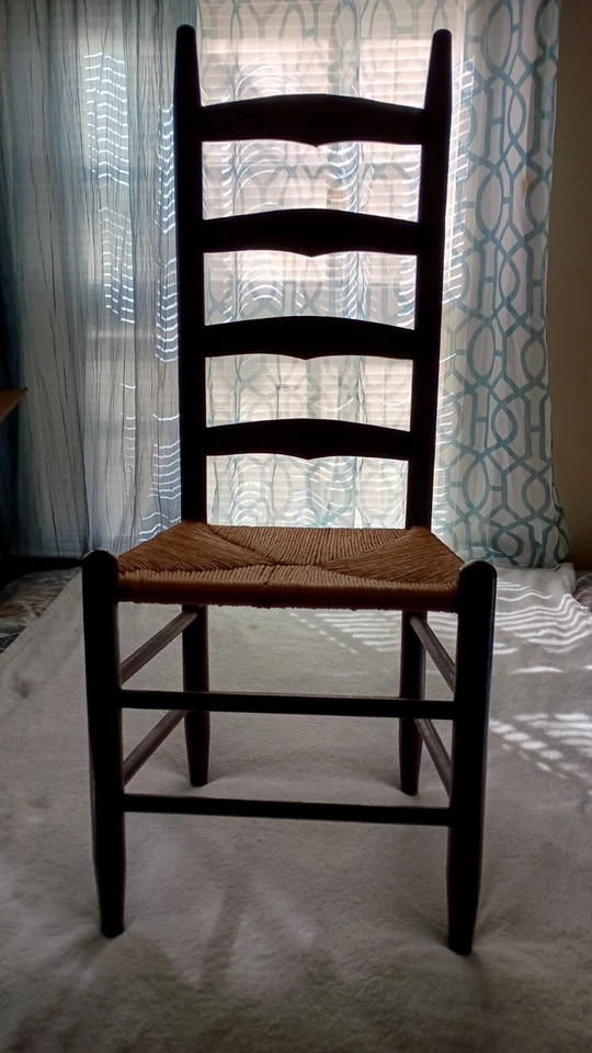 Antique 19th - Early 20th C SHAKER Straight Chair Woven Seat - Image 2 of 4