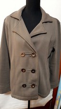 Women's Gray Cotton Double Breasted Jacket Katie's Kloset Brand Size Medium