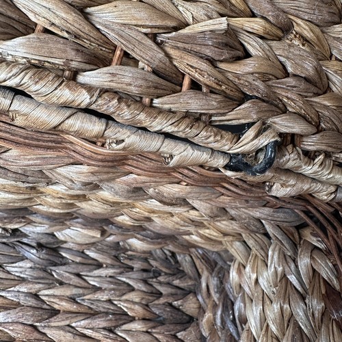 Woven Water Hyacinth Storage Basket with Hinged Lid & Metal Frame - Picture 9 of 11