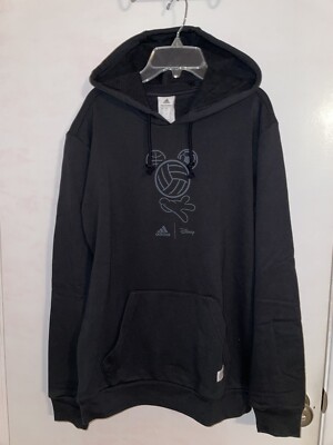 NWT Adidas Essentials Disney Black Hoodie Pullover Men's Size Small HK9200 NEW