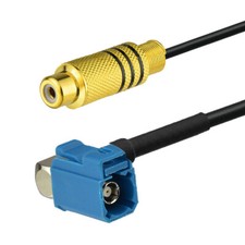 Fakra Z Female Right Angle to RCA Socket RG174 Coaxial Pigtail Cable 50cm