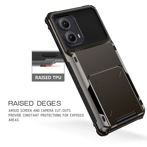For Motorola Edge (2024) Luxury Shockproof Card Holder Wallet Slim Case Cover - Zdjęcie 9 z 19