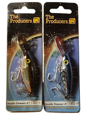 The Producers Double Downer #2 1/4 Oz. 3  Fishing Lure Crankbait NOS Lot of 2