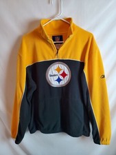 VTG PITTSBURGH STEELERS NFL Reebok Pullover 1/4 Zip Fleece Size Large