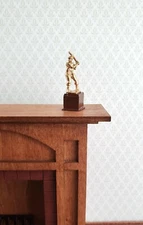 Dollhouse Miniature Baseball Trophy Statue Gold 1:12 Scale Painted Metal