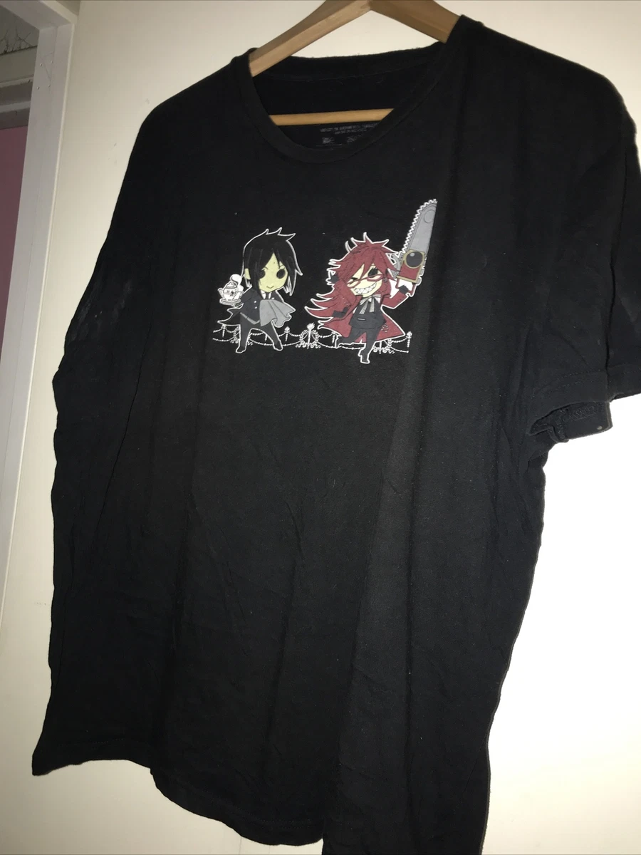 Black Butler Anime Grell Sutcliff Ciel T-Shirt Graphic Chainsaw Xl Tee  Cosplay | eBay