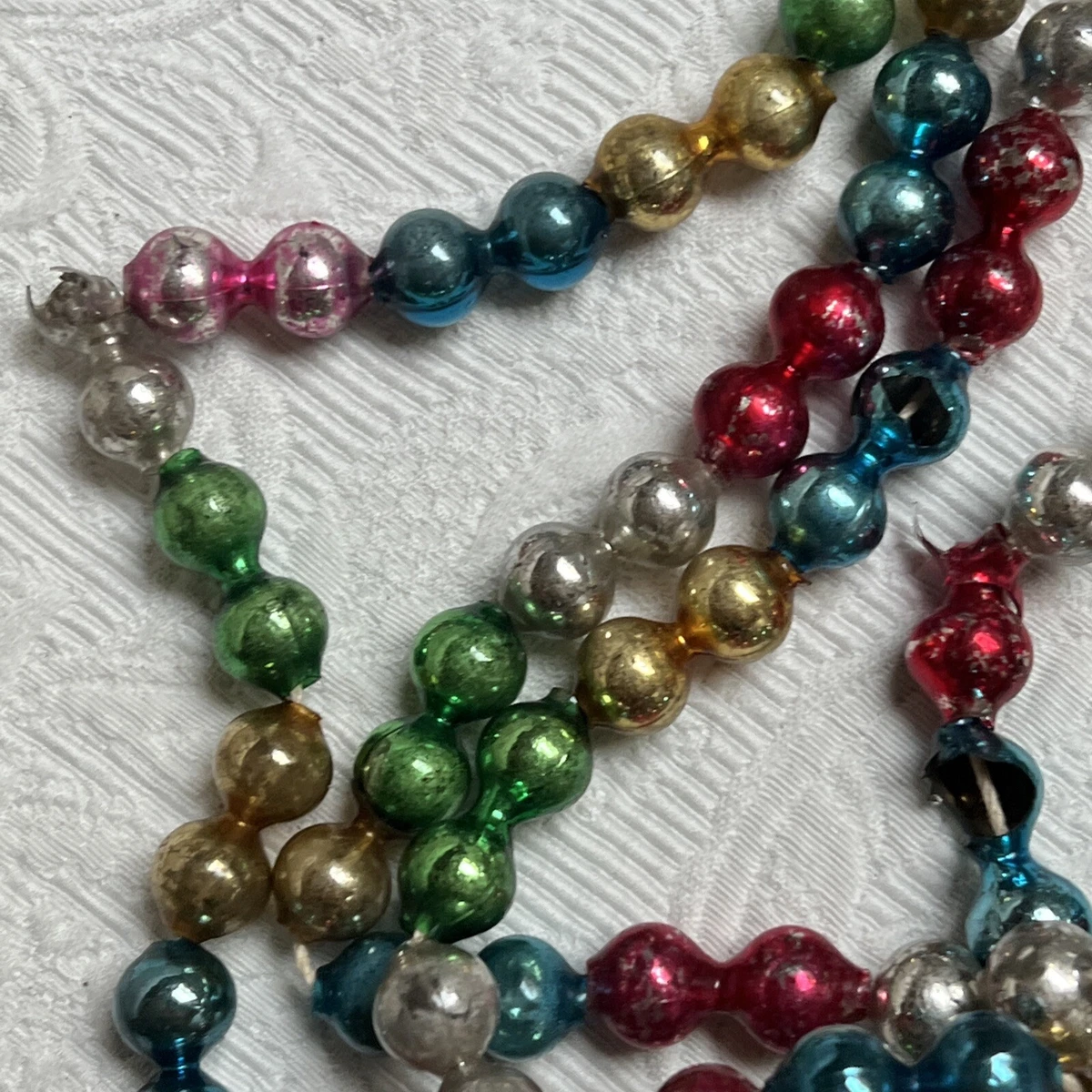 Deluxe Vintage Multicolored Glass Bead Garland Accented with