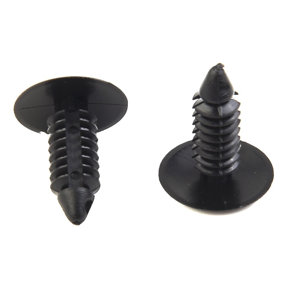 Black/7 Mm Hole Set Of 4 Bumper Plugs Clip For Front License Plate