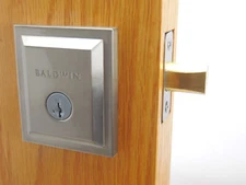 Baldwin Single Cylinder Low Profile Square Deadbolt Satin Nickel 380SLB15 #8a7
