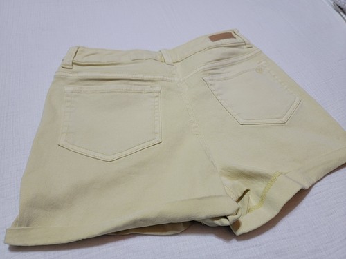 Justice Light Yellow Distressed Mini Mom Short Jean Shorts Size 18 - Picture 4 of 10
