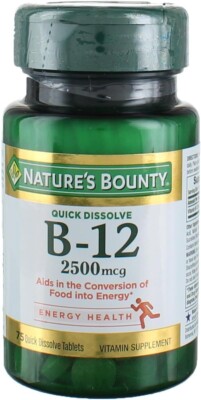 SM Nature's Bounty Vitamin Quick Dissolve B-12 2500 mcg Tablets, 75 ct