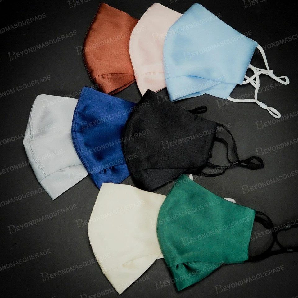 Mascarilla facial de seda de lujo con alambre para nariz 100 % seda morera hipoalergénica marrón Foto 2 de 2