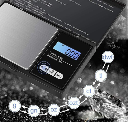 0,1G-500G DIGITALE WAAGE TASCHENGRAMM KLEIN KÜCHE GOLD SCHMUCK KRAUT - Bild 3 von 10