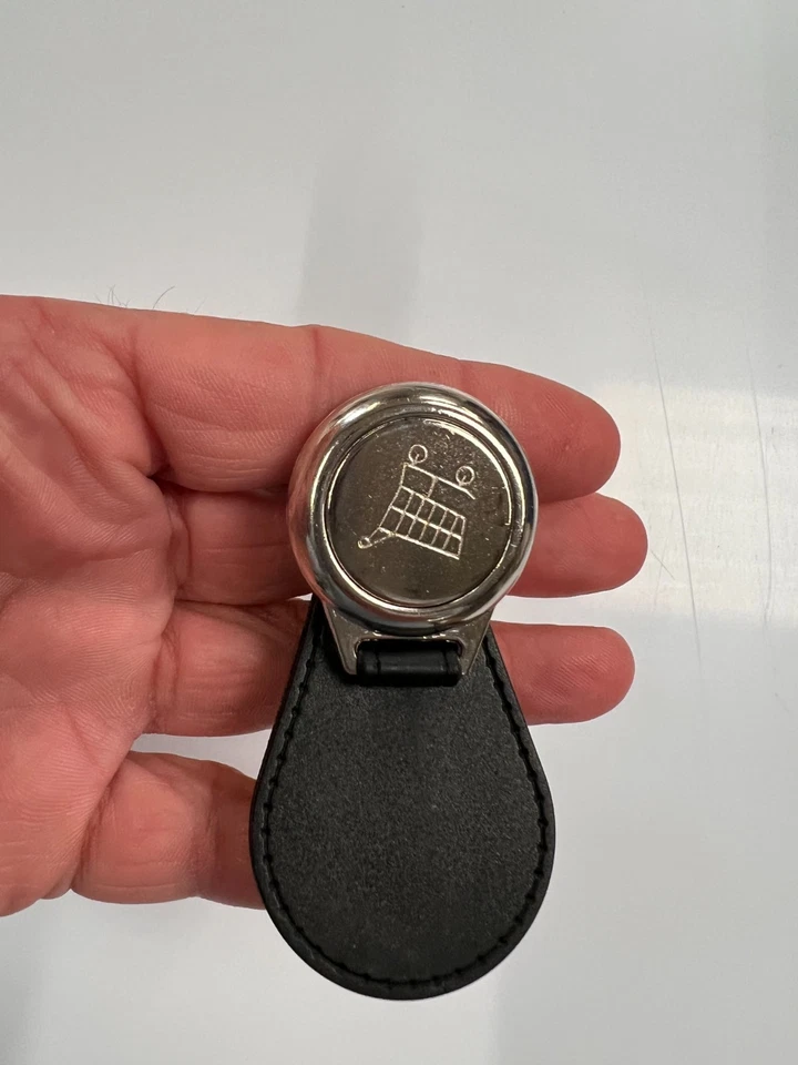 Porte-clés Lancia en simili cuir synthétique avec jeton de caddie - Photo 3/4