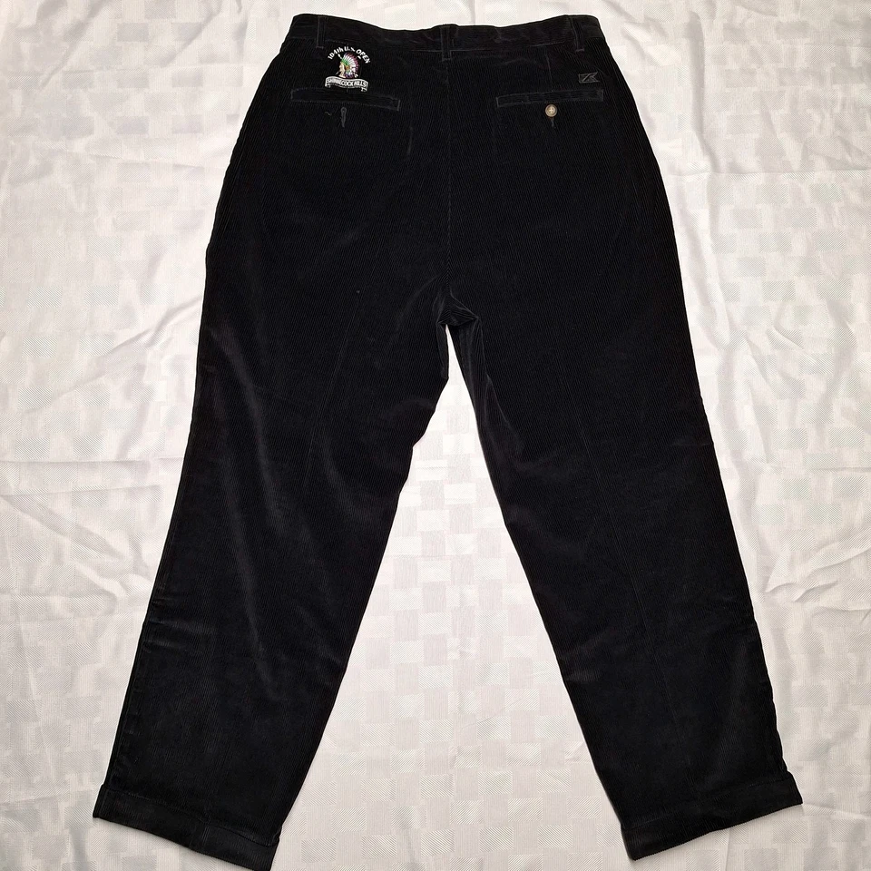 Vintage CUTTER & BUCK Black Corduroy Pants 34x30 104th US Open  Shinnecock Hills - Image 3 of 4