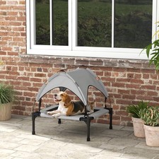 Elevated Dog Bed with Canopy, Raised Outdoor Pet Bed for Camping