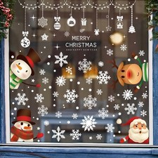 Christmas Snowflakes Window Decorations - 8 Sheets Clings Decal Stickers Orna...