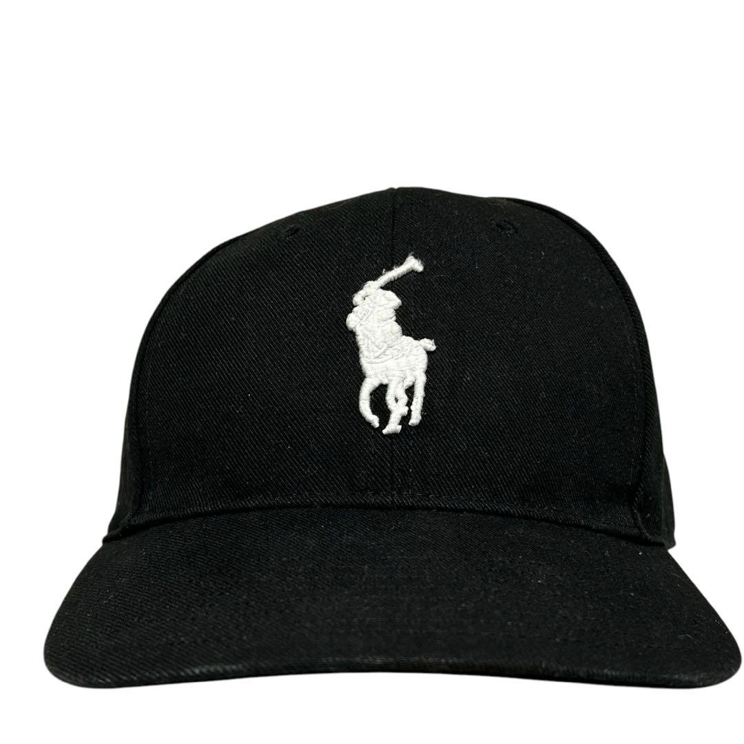 POLO Ralph Lauren Berretto Twill Corona Alta Palla Nero Logo Pony