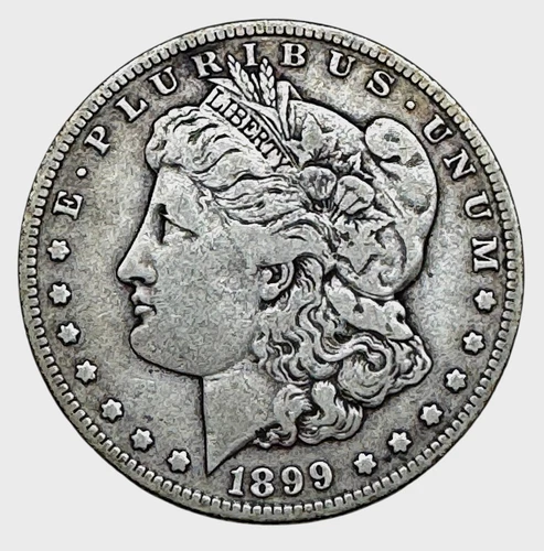 US 1899 S Morgan Silver Dollar Better Date VF