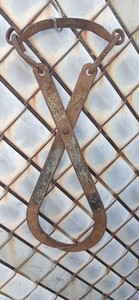 Vintage Rusty Metal Scissor Tongs Clamp Tool - Tongs/Clamp Metal Tool