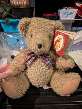 Vintage PEEKO Cute Teddy Bear Boy Soft Plush Toy Bow Details 10" Tall