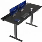 VIVO Electric 71" x 30" Desk, Full Pad, Black Hidden Cable Tabletop, Black Frame