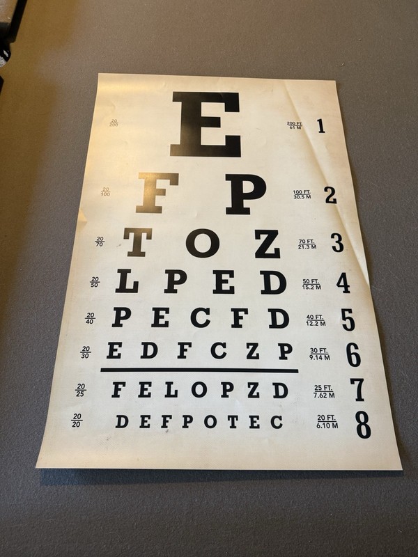 Vintage Eye chart (36”x24”)